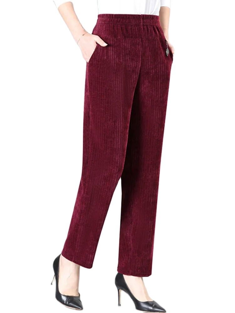 Corduroy Pant Warm - Oversize XL-8XL Corduroy Pants Middle-age Women