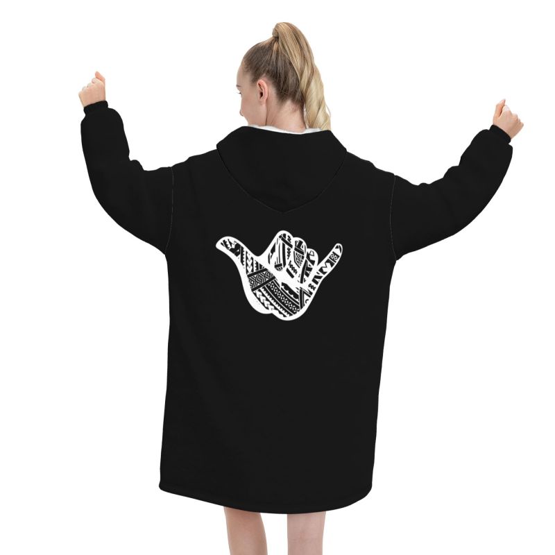 Polynesian Tattoo Shaka Tribal - огляд і ціна Sherpa Hoodie Fleece