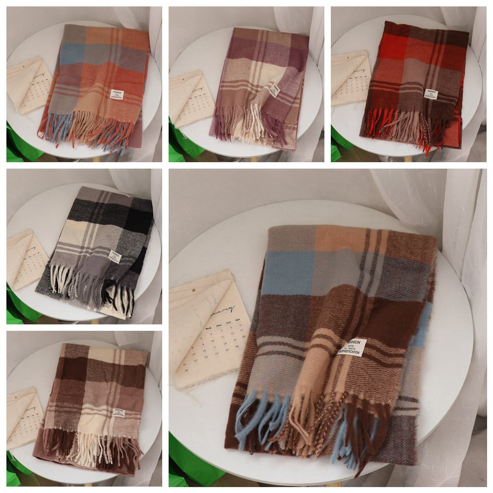 Casual Windproof Plaid Wool Sc - огляд і ціна Wool Scarf Men