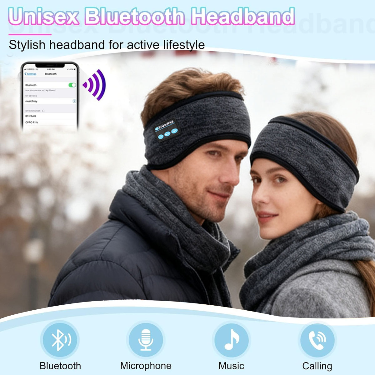 Wireless Bluetooth Headphones  - огляд і ціна Winter Headband Fleece