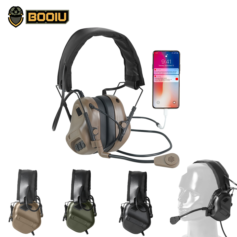 BOOIU Tactical Electronic Shoo - огляд і ціна Earmuffs Foldable
