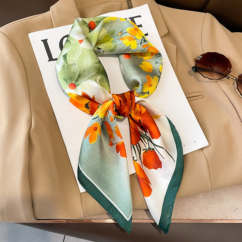 70x70cm Silk Scarf Square For  - огляд і ціна Shawl Wrap Winter