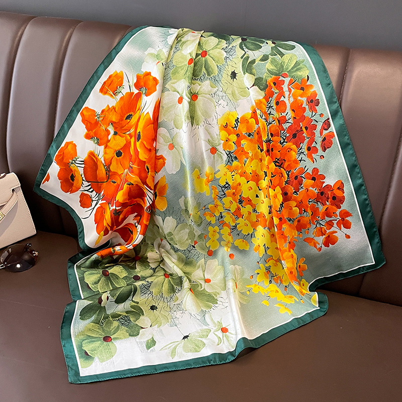 70x70cm Silk Scarf Square For  - огляд і ціна Shawl Wrap Winter