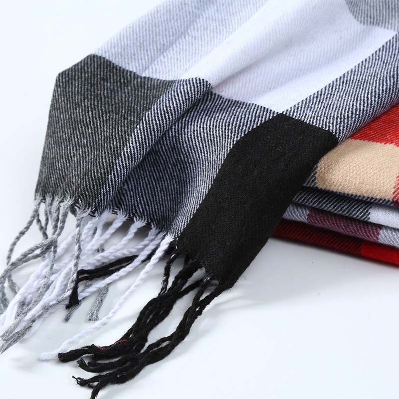 Winter Men Scarf Plaid Stripe  - огляд і ціна Wool Scarf Men