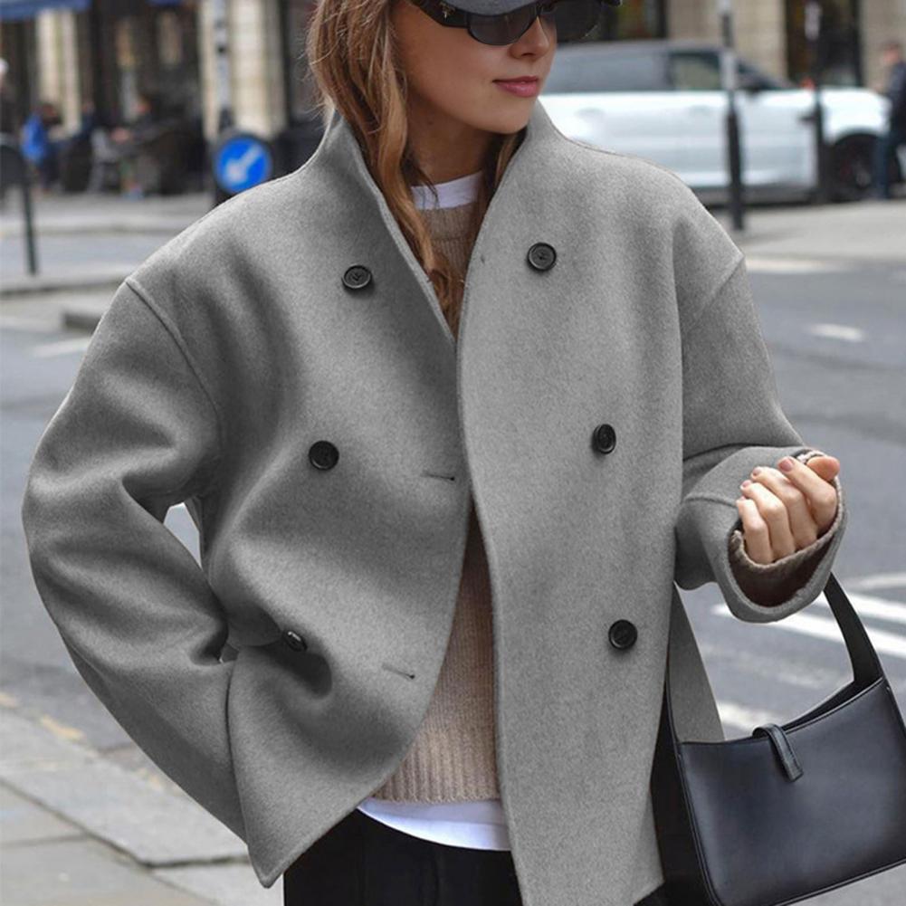 Women's Winter Cropped Wool Co - огляд і ціна Wool Coat Peacoat