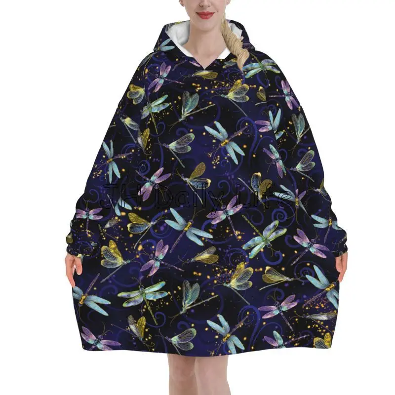 Dragonfly Galaxy Wearable Blan - огляд і ціна Sherpa Hoodie Fleece