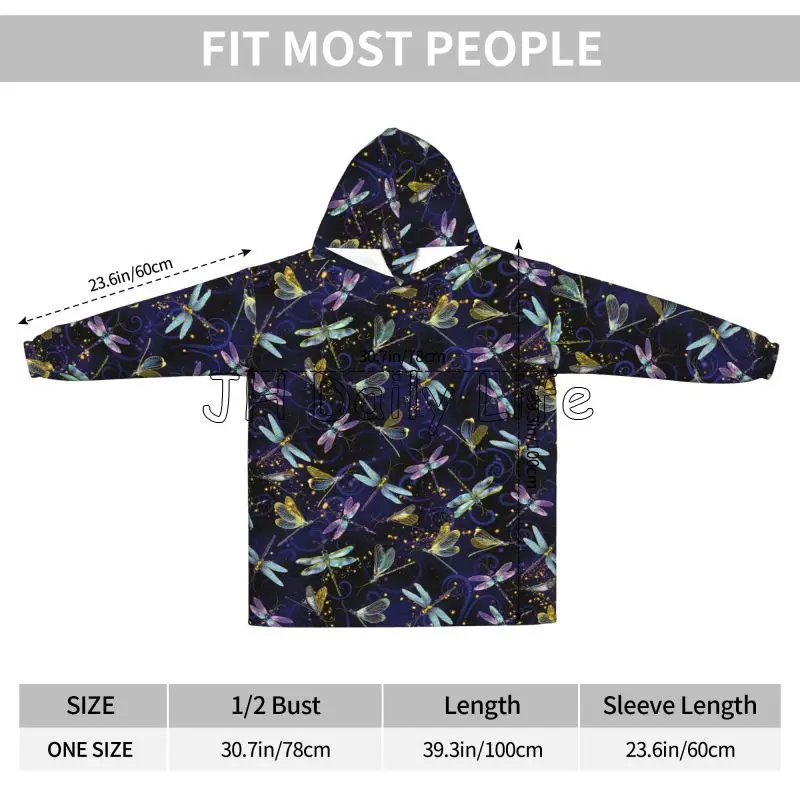 Dragonfly Galaxy Wearable Blan - огляд і ціна Sherpa Hoodie Fleece