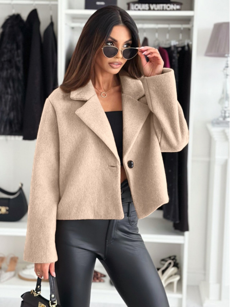 Cropped Trench Coat for Women  - огляд і ціна Wool Coat Peacoat