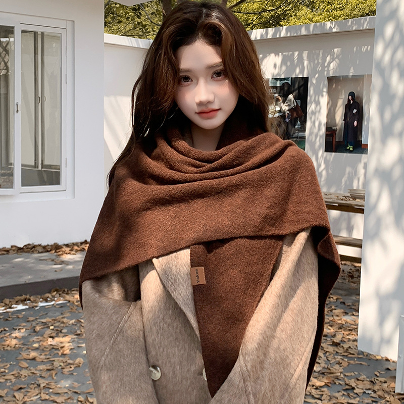 Simple Solid Color Knitted Tri - огляд і ціна Shawl Wrap Winter